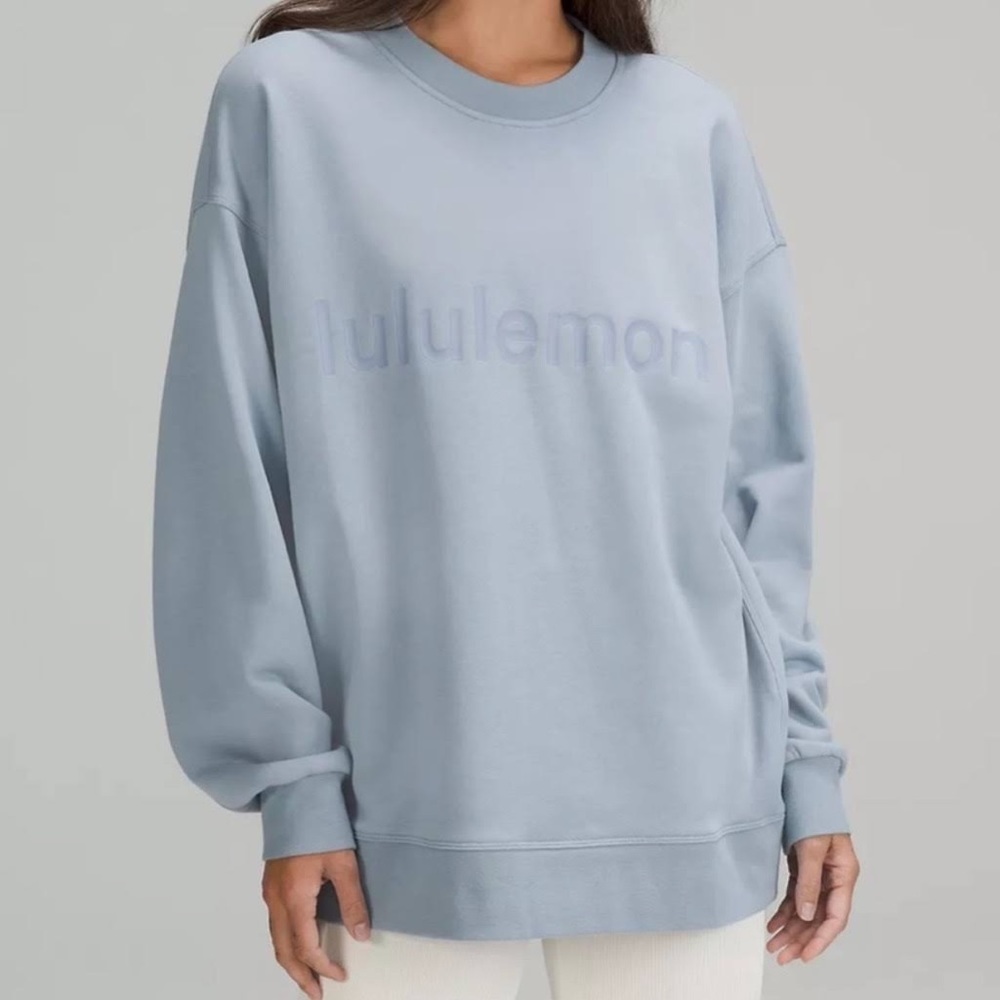Lululemon perfectly oversized logo sweatshirt chambray Size 8